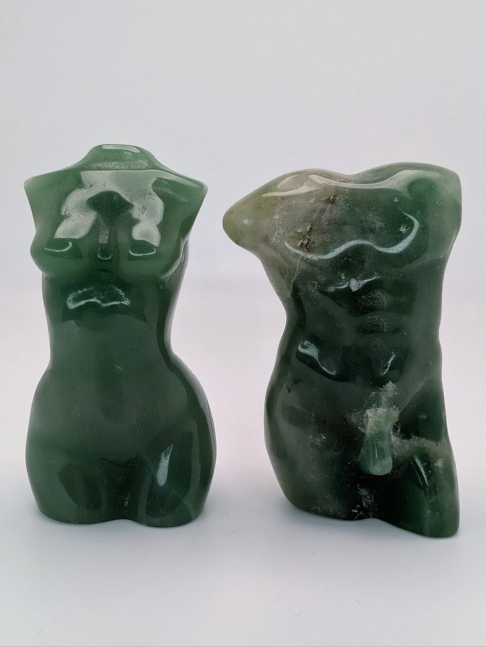 Green Aventurine Goddess & Man Bod Crystal Carving Bundle
